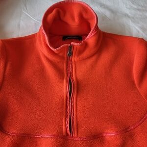 JETSET womens retro orange fleece sports sweater, 1/2 zipper US 8